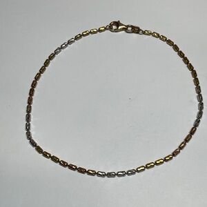 Sterling Silver Multi Color BSI Beaded Bracelet. 9 inches long